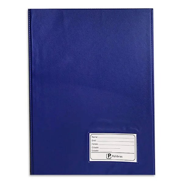 PASTA CATALOGO PVC COM VISOR 10 ENV AZUL POLIBRAS