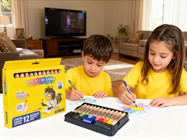 LAPIS DE COR JUMBO 12 CORES UNIDADE ACRILEX