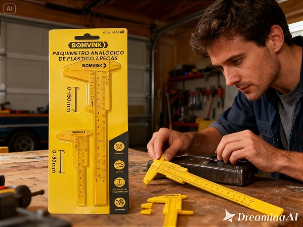 Paquímetro de Plástico Bomvink – Kit com 2 Peças (15 cm e 8 cm)