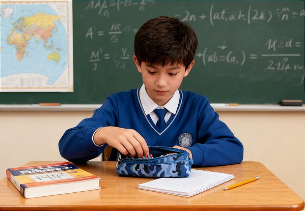 Estojo escolar camuflado medio Daterra sortido