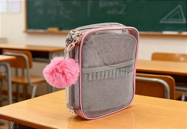 ESTOJO ESCOLAR CASE CRISTAL FUME SORTIDO FEMININO O DATERRA