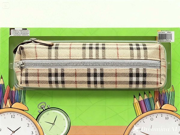 Estojo Escolar Xadrez Médio Sortido Daterra