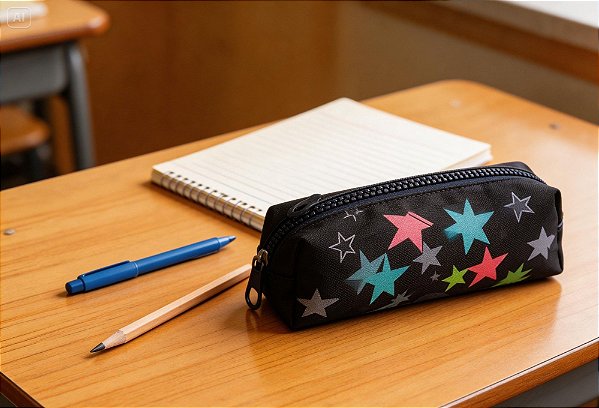 Estojo escolar nylon estampado feminino Daterra