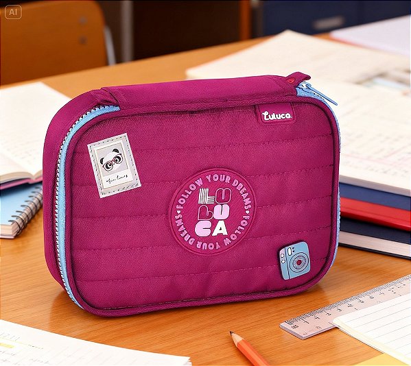 Estojo Box Luluca para 36 Lápis LU24640 Clio Style – Matelassê com Zíper