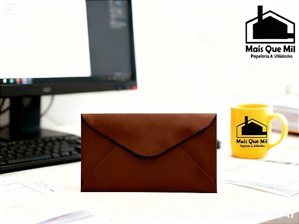 Envelope Ofício Marrom 114x229 mm Colorido para Cartas e Convites Unidade