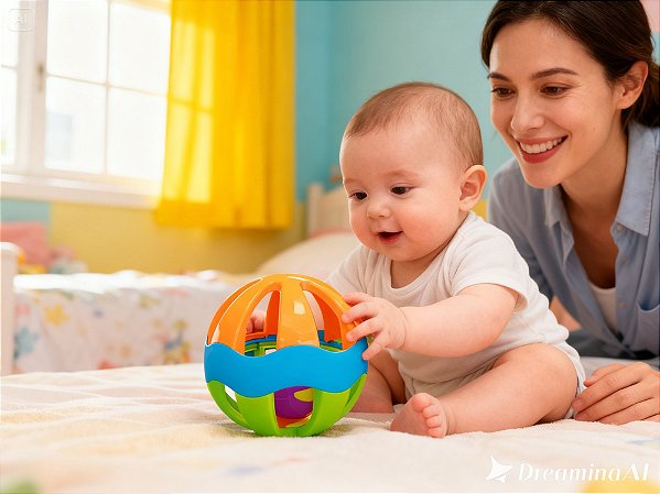 Bolinha Chocalho SL JXP Brink – Brinquedo Infantil Sensorial