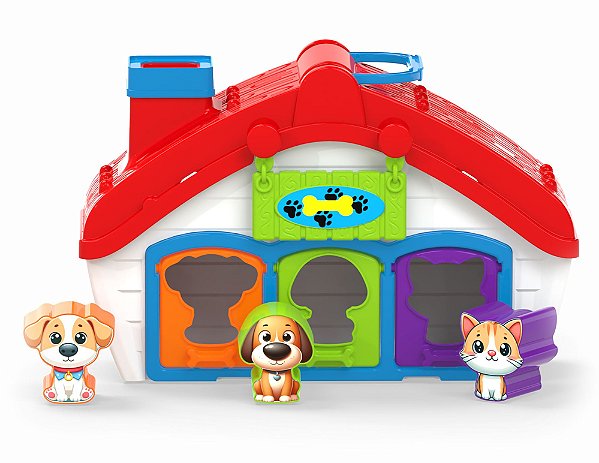 Casinha Pets na Caixa JXP Brink – Brinquedo Infantil de Animais na solapa