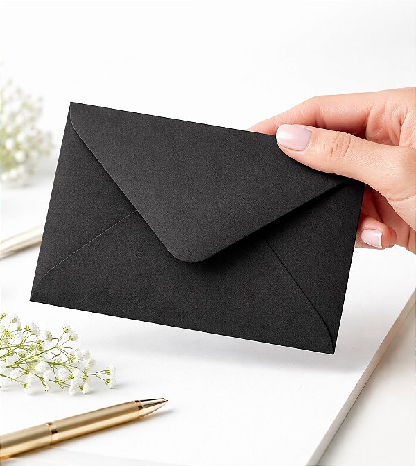 Envelope Visita Preto 72x108mm 80g Foroni para Cartões e Convites