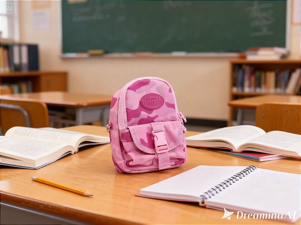 Estojo Escolar Mini Mochila Camuflado Daterra com Alças | Resistente e Estiloso