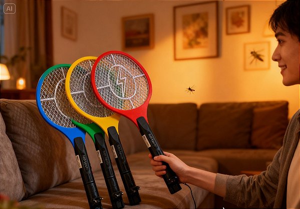 Raquete Elétrica Mata Mosquitos Bivolt Wellmix Recarregável Anti Insetos