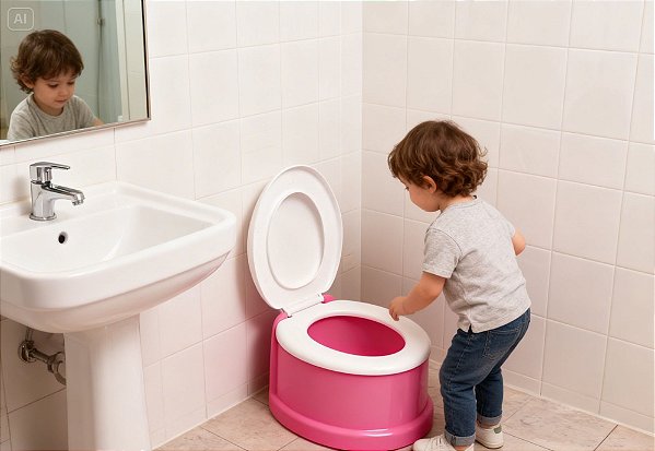 Pinico Troninho Nenê 900ml Rosa Plasnorthon Infantil