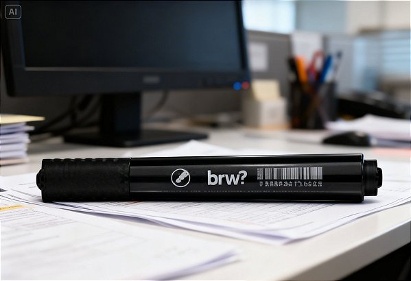 Marcador Permanente Preto Ponta Chanfrada BRW – Alta Fixação