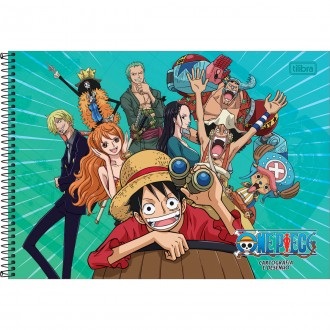 Caderno One Piece 80 Folhas Desenho Cartografia Anime Escolar Infantil