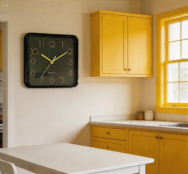 Relógio de Parede Quadrado 20cm Home Art – Moderno e Decorativo