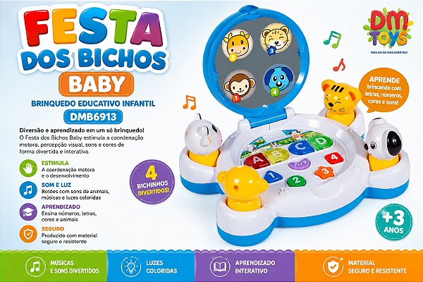 Festa dos Bichos Baby Brinquedo Educativo Infantil DMB6913