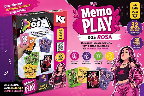 Jogo Memo Play Dos Rosa Elka – Jogo da Memória Infantil Educativo