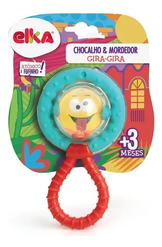 Mordedor Infantil Gira Gira com Chocalho – Brinquedo Sensorial para Bebê