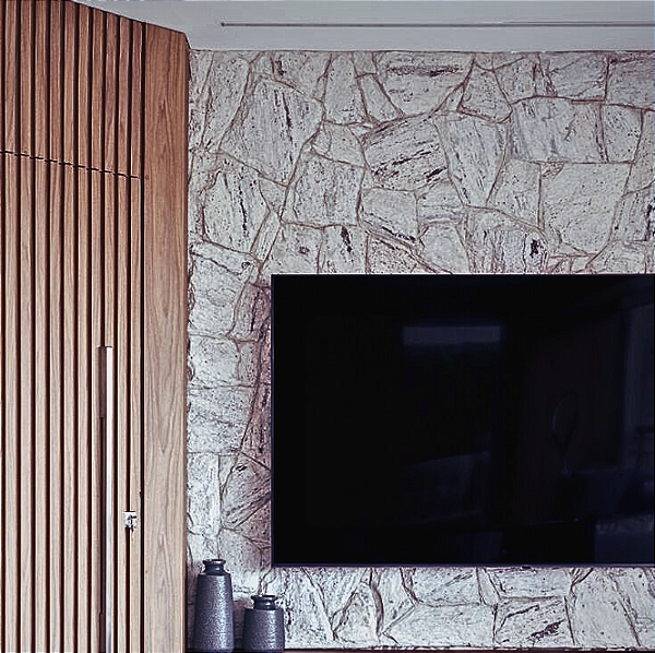 Pedra madeira bruta branca m2