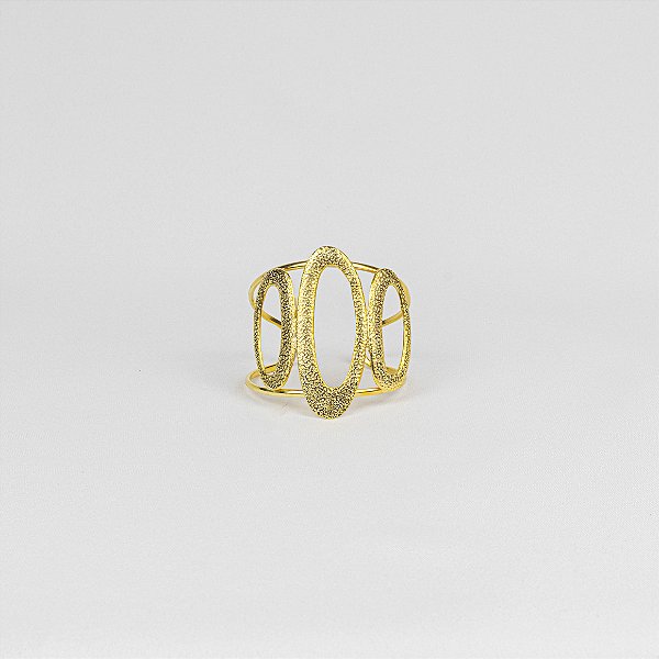 Bracelete Elegante Maxi Coleção Oval Textura Rústica