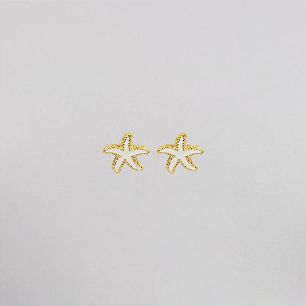 Brinco Delicado Estrela do Mar Esmaltada Coleção Oceano