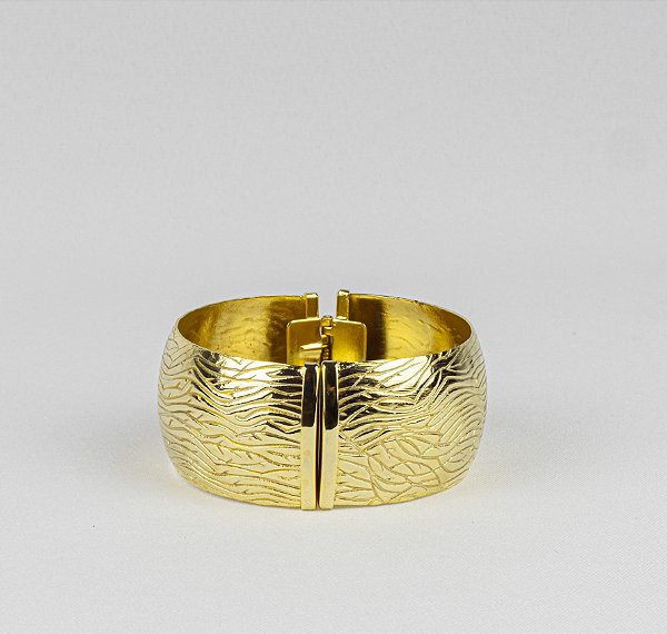 Bracelete Elegante Largo com Ranhuras