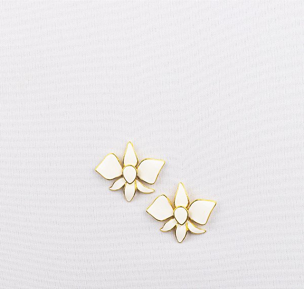 Brinco Elegante Esmaltado Coleção Orquídeas