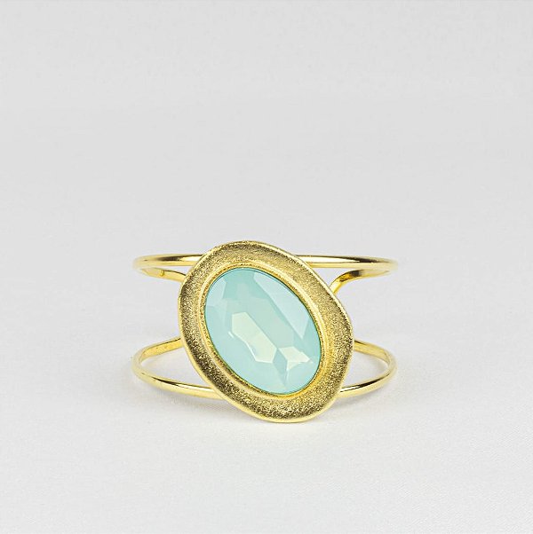 Bracelete Elegante com Peça Central Esmaltada Aberto