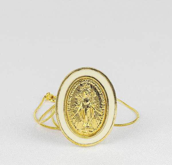 Cordão Medalhão Nossa Senhora Aparecida Detalhado