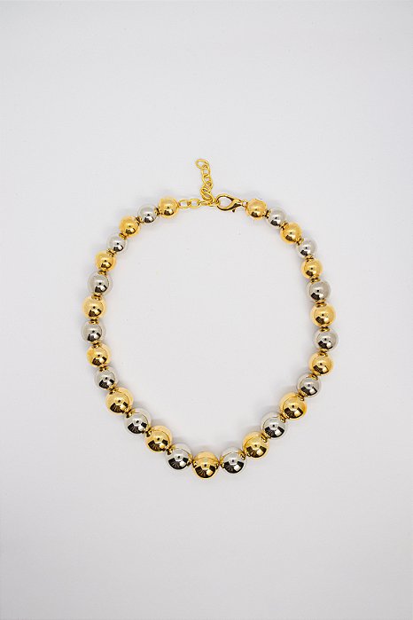 Choker Moderna Coleção Orbes Tendência Mix de Banhos