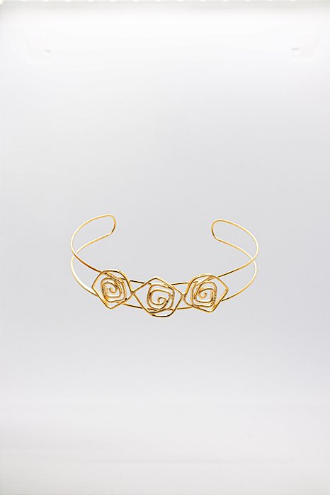 Choker Ajustável Coleção Rosa Vazada Geométrica