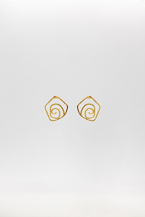 Brinco Romântico Pequeno Coleção Rosa Vazada Espiral