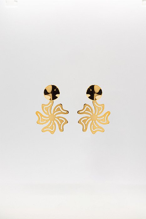 Brinco Sofisticado Floral Pendente