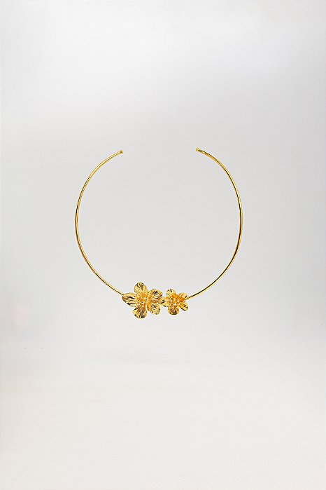 Choker Minimalista Aberta Coleção Orquídea Delicada com Ranhuras