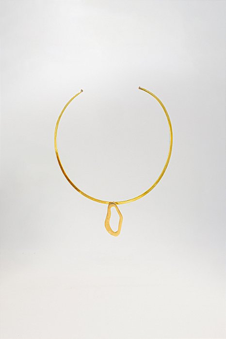 Choker Delicada Aberta Coleção Oval Orgânico Acabamento Acetinado