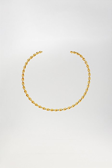 Choker Minimalista Aro Retorcido Twist Aberta