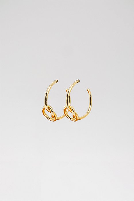 Argola Minimalista Corda com Nó Central Média
