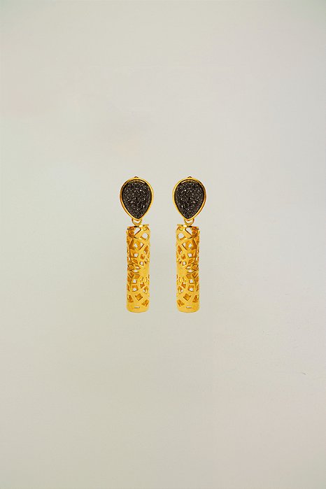 Brinco Coleção Malu Duo Pendente Esmaltado