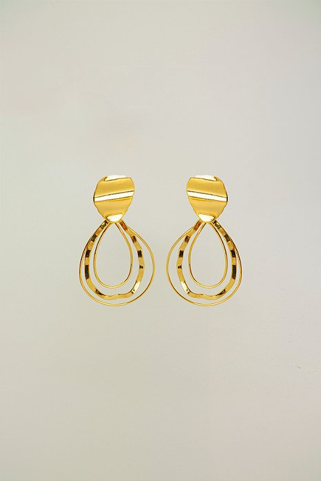 Brinco Coleção Giovanna Duo Pendente Minimalista