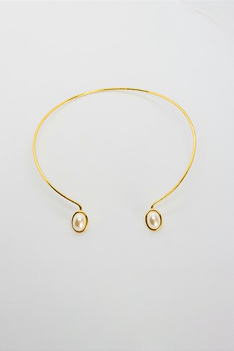 Choker Coleção Pérola Meio Sol com Entalhes