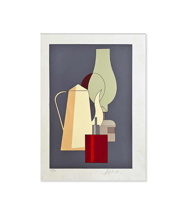 SERIGRAFIA BULE AMARELO PORTA AZEITE VERMELHO