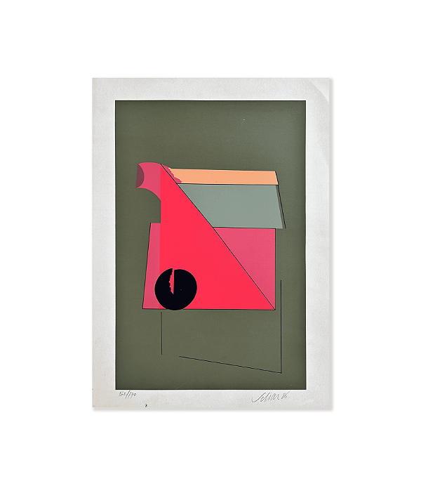 SERIGRAFIA FIGURA ROSA BOLA PRETA