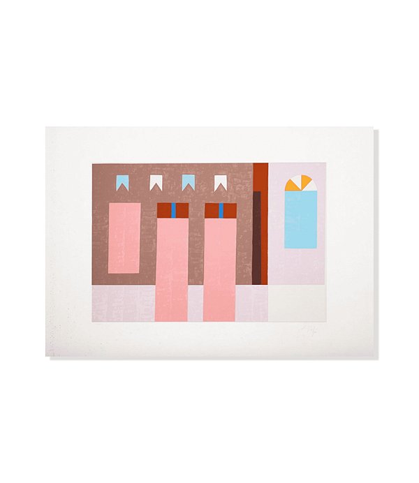 SERIGRAFIA CASA ROSA COM BANDEIRAS