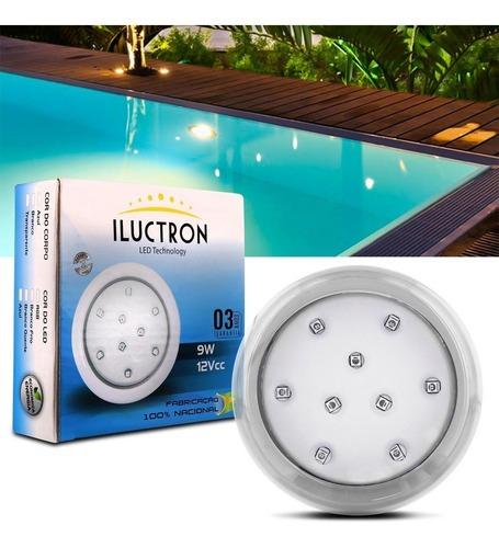 LUMINÁRIA LED DE PISCINA 9W 12V | 80MM | ENCAIXE ¾