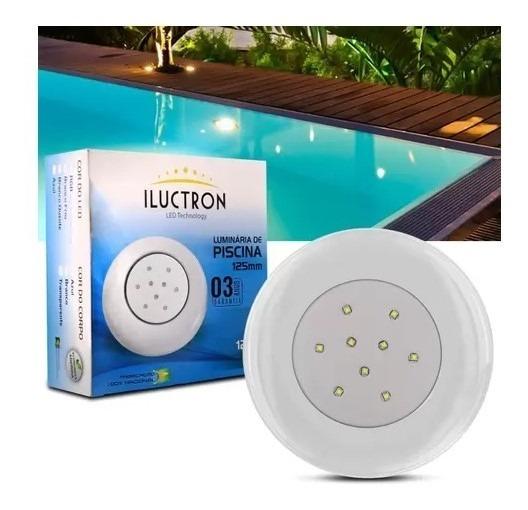 LUMINÁRIA LED DE PISCINA 9W 12V | 125MM | ENCAIXE ¾