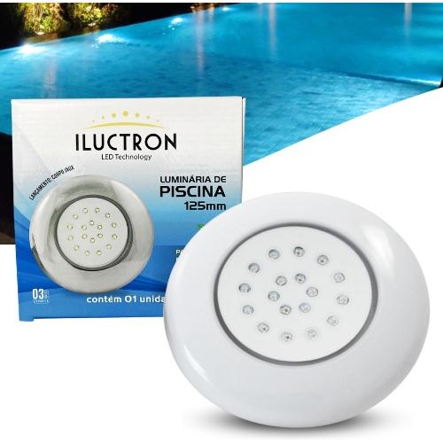 LUMINÁRIA LED DE PISCINA 18W 12V | 125MM | ENCAIXE ¾