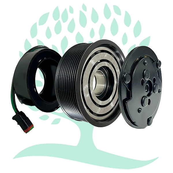 Conjunto de Embreagem Compressor Sanden Scania polia 10pk 24V