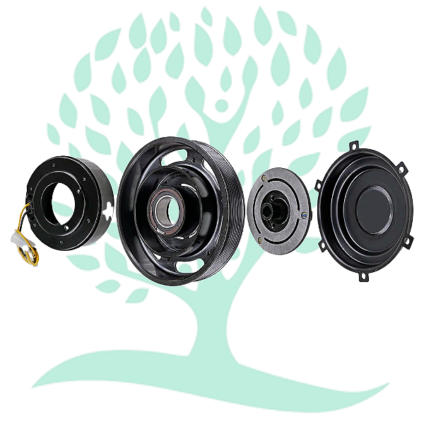 Conjunto de Embreagem Compressor Sanden 7H15 180mm 8Pk Caminhão Volvo