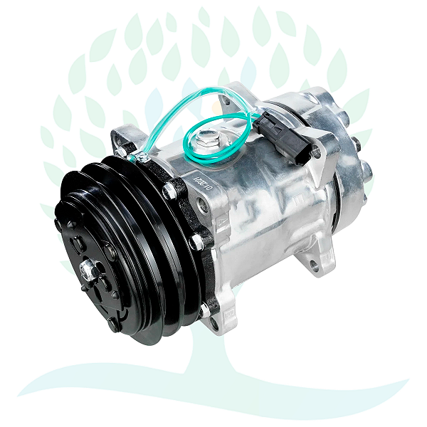Compressor Sanden 7H15 8045 Orelha Volvo Pá Carregadeira L70/L90/L110/L220/L330/L180 EC210 2A 132MM 24V