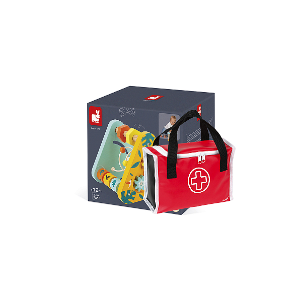 Kit Brinquedo Montessori Maleta Médico Faz de Conta + Triângulo de Atividades