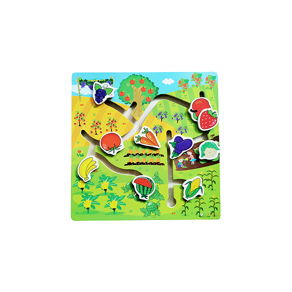 Brinquedo Montessori Aprenda Brincando Frutas e Legumes
